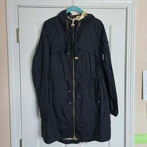 Barbour Long Black Raincoat / Windbreaker Black Sz 6 US NWT